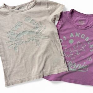 Kids Short Sleeve Graphic Tee and tank set - Pink, purple Cream size 4/5